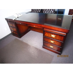 Executive 5 Piece Office Suite, Burnt Maple Rare Desk Credenza